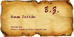Baum Zoltán névjegykártya