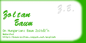 zoltan baum business card